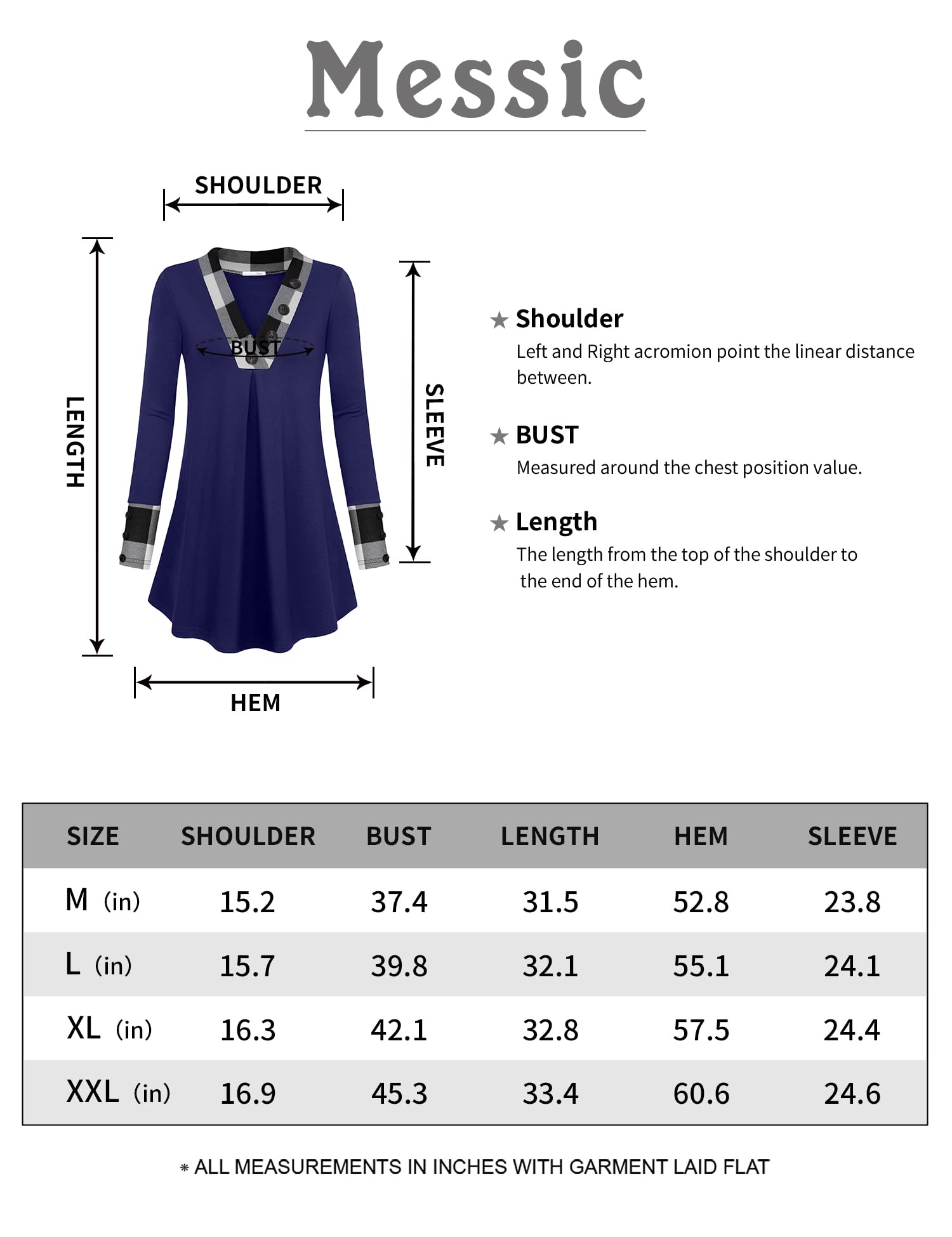 Foto 7 pulgar | Camisa Messic Para Mujer De Manga Larga Con Cuello En V, Color Azul Sodalita - Venta Internacional.
