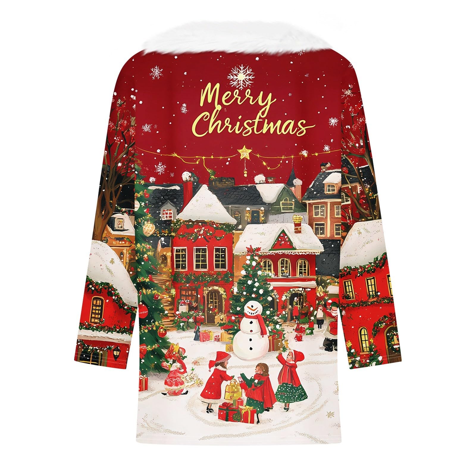 Foto 6 pulgar | Jersey Navideño Cotecram Para Mujer, Talla Grande, Cuello En V 2024, Rojo - Venta Internacional.