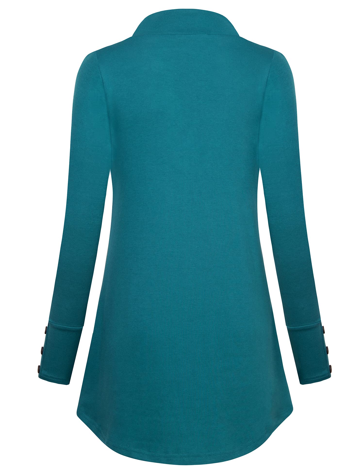Foto 3 | Camiseta Tipo Túnica Messic Para Mujer, Moda De Otoño 2024, Cuello En V, Color Cian Oscuro - Venta Internacional.