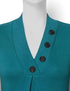 Foto 4 | Camiseta Tipo Túnica Messic Para Mujer, Moda De Otoño 2024, Cuello En V, Color Cian Oscuro - Venta Internacional.