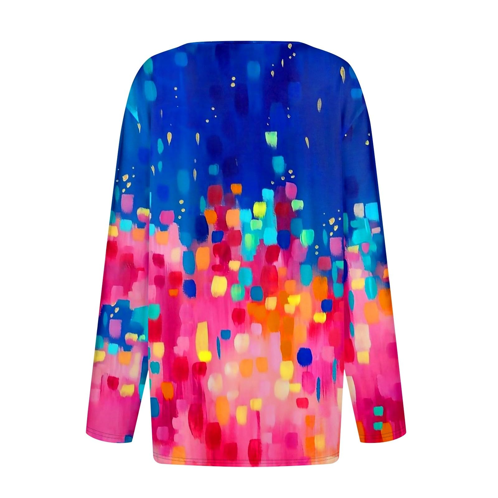 Foto 5 | Blusa Cotecram Lindo Tops Para Mujer De Manga Larga Con Cuello En V Azul - Venta Internacional.