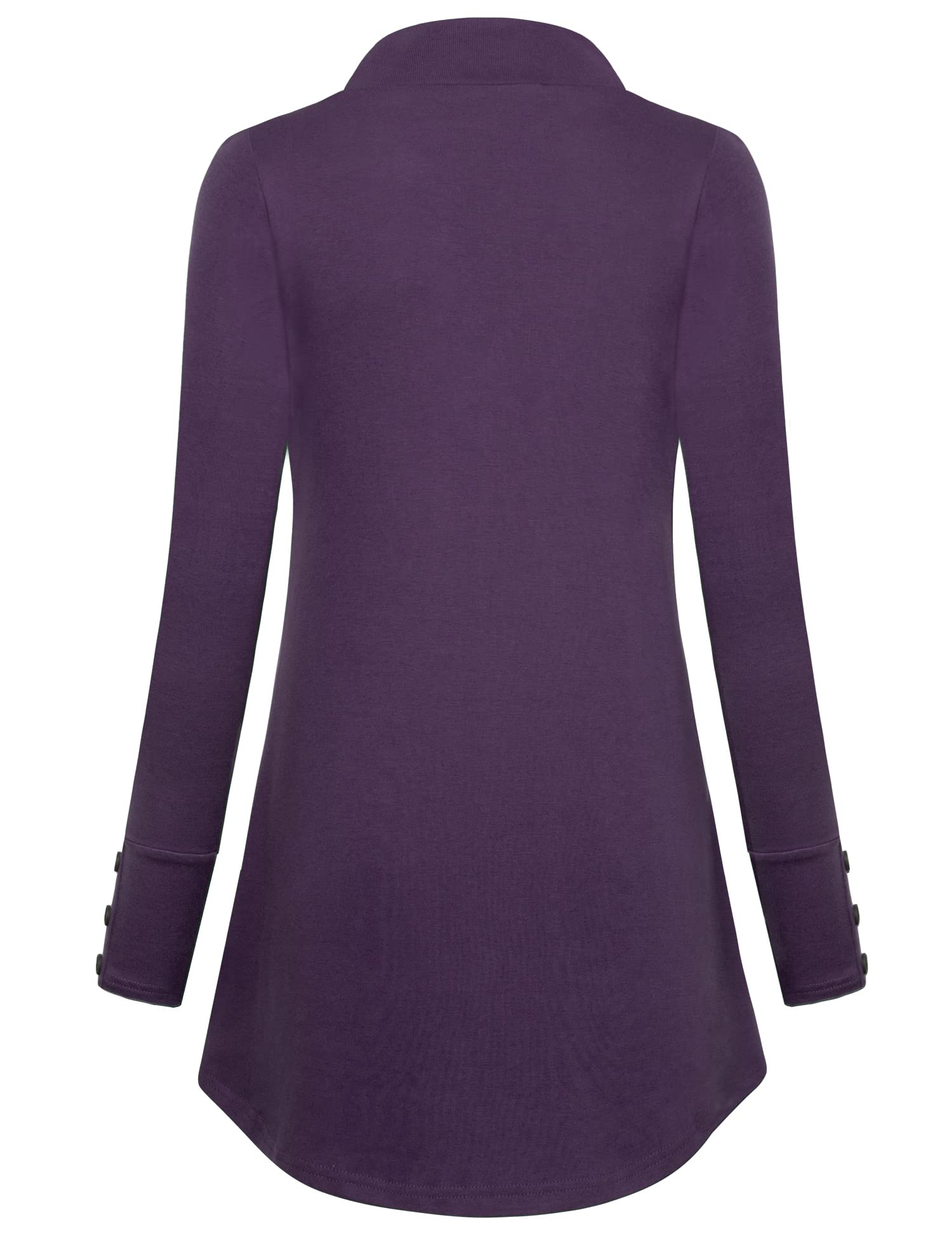 Foto 3 | Camiseta Tipo Túnica Messic De Manga Larga Para Invierno Para Mujer, Color Morado Oscuro - Venta Internacional.