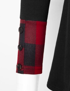 Foto 5 | Blusa Tipo Túnica Messic Para Mujer, Moda De Otoño 2024, Cuello En V, Color Negro A Cuadros - Venta Internacional.