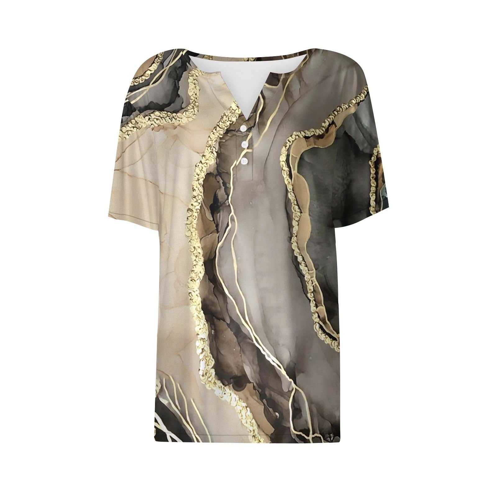 Foto 5 pulgar | Camiseta Tipo Túnica Cotecram Para Verano De 2024, Con Estampado Bohemio Para Mujer, Color Caqui - Venta Internacional.