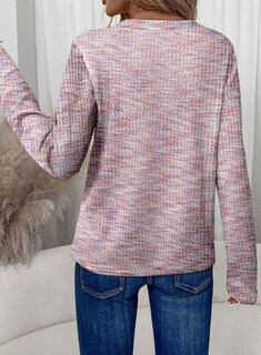 Foto 3 | Top Dokotoo De Punto Gofrado Con Cuello En V Y Manga Larga Para Mujer Rosa S - Venta Internacional.