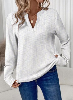 Foto 2 | Top Dokotoo Para Mujer Manga Larga Cuello En V Tejido Gofrado Blanco Xl - Venta Internacional.