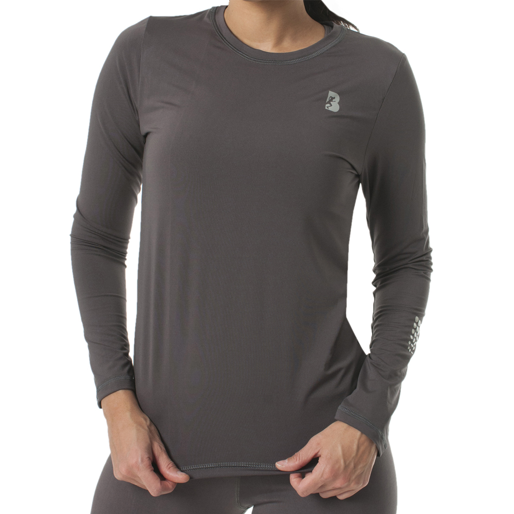 Foto 2 pulgar | Playera Deportiva Manga Larga Black Secret Gris para Mujer