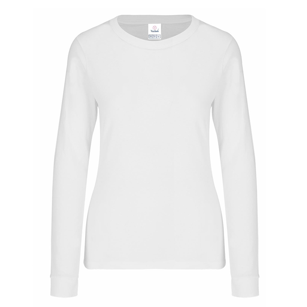 Foto 2 pulgar | Playera Manga Larga Yazbek para Dama 100% Algodón Blanca