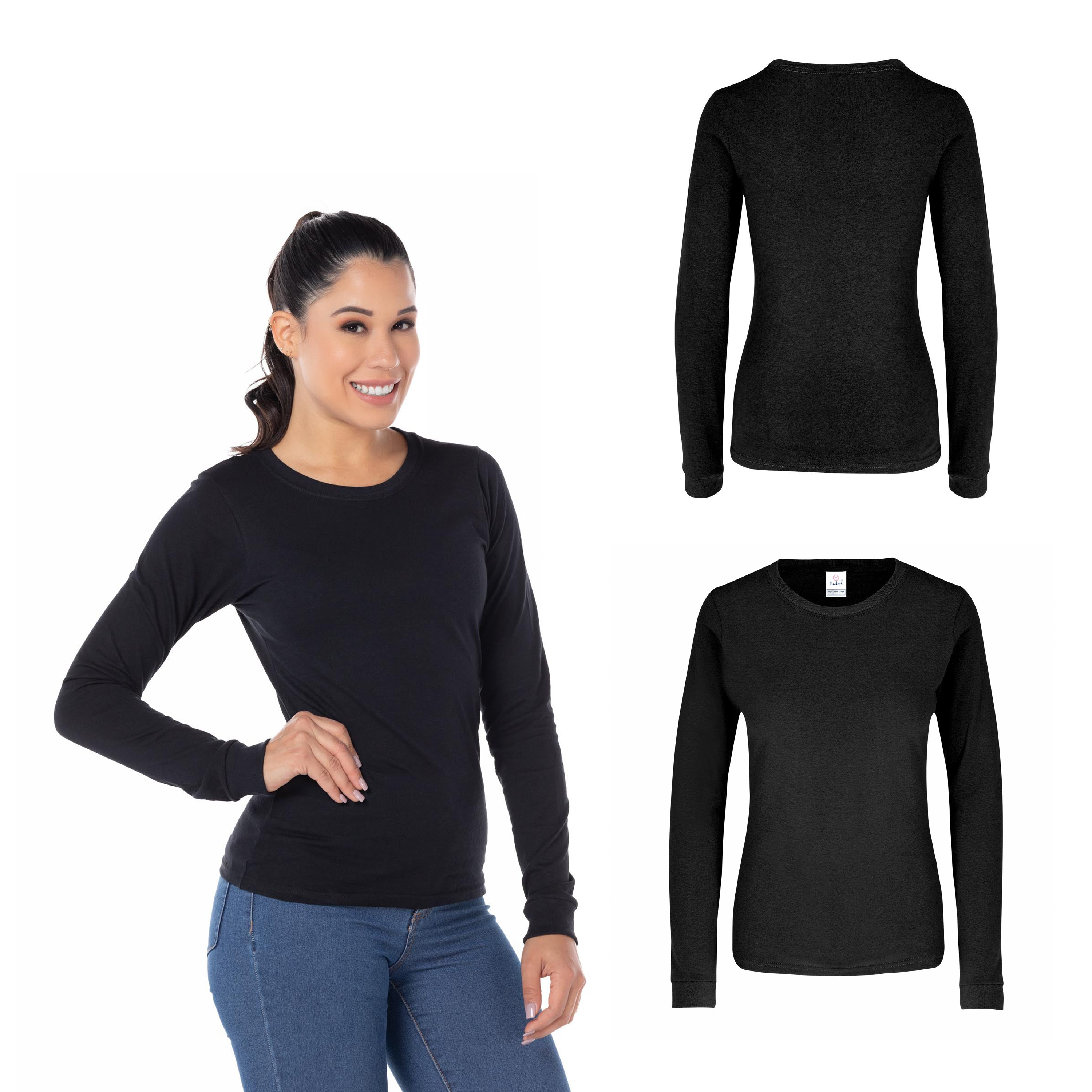 Foto 3 pulgar | Playera Manga Larga Yazbek para Dama Negra