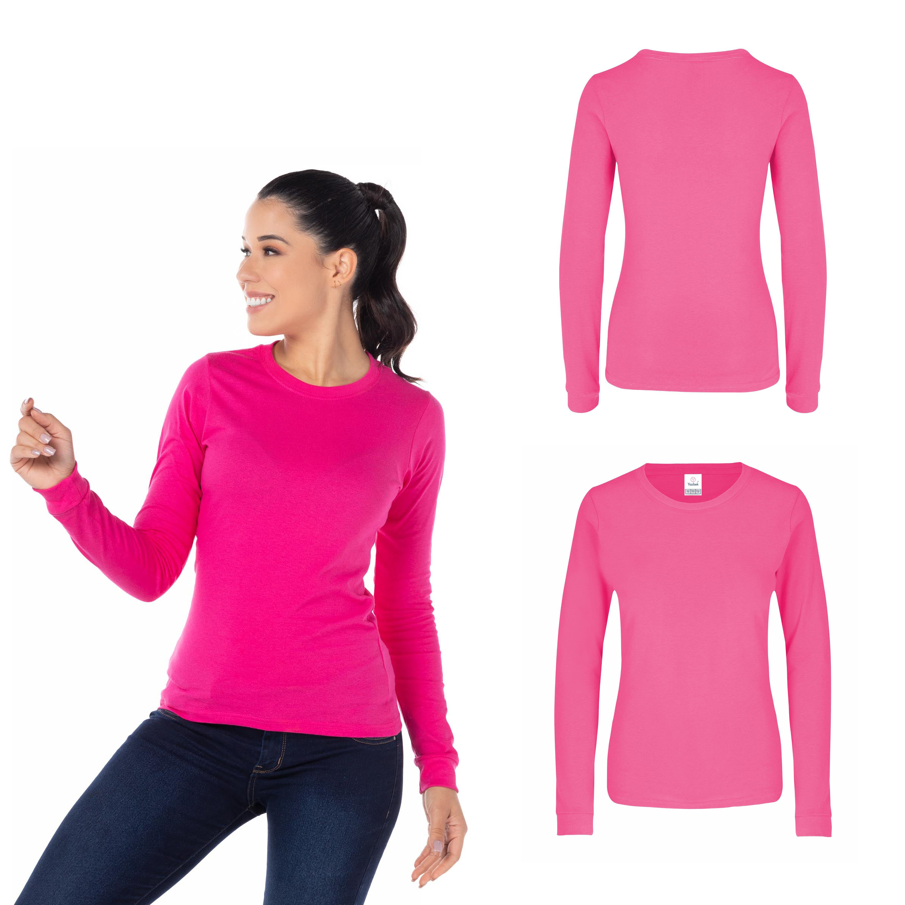 Foto 3 pulgar | Playera Manga Larga Yazbek para Dama Fucsia