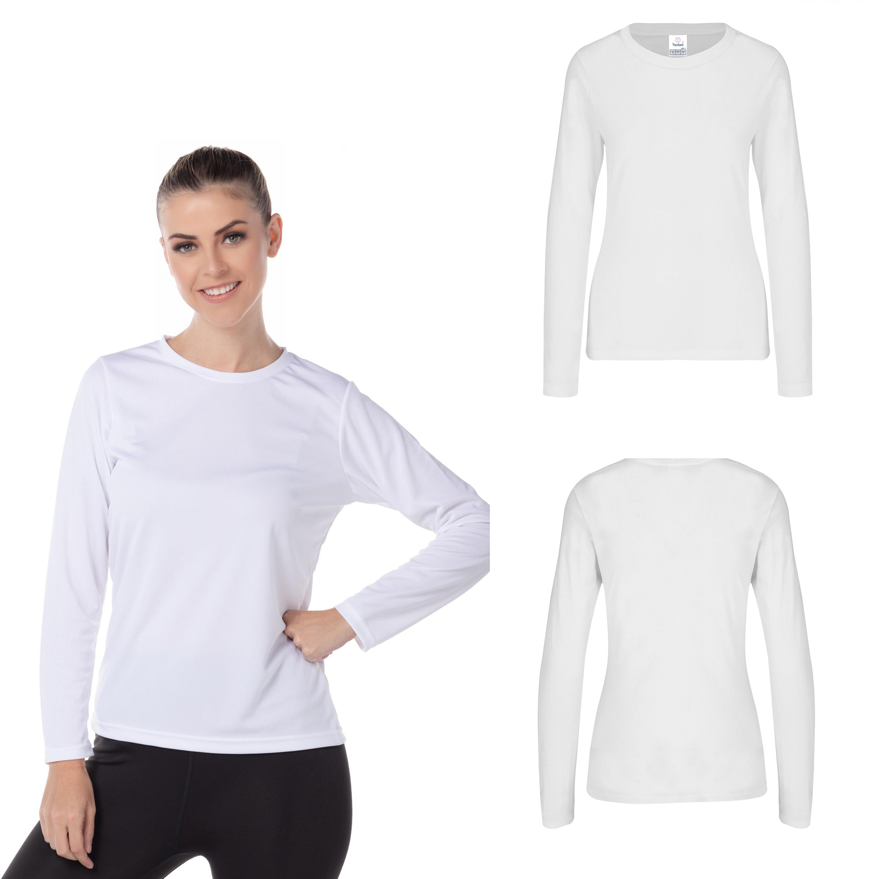 Foto 3 pulgar | Playera Manga Larga Yazbek Blanca para Dama