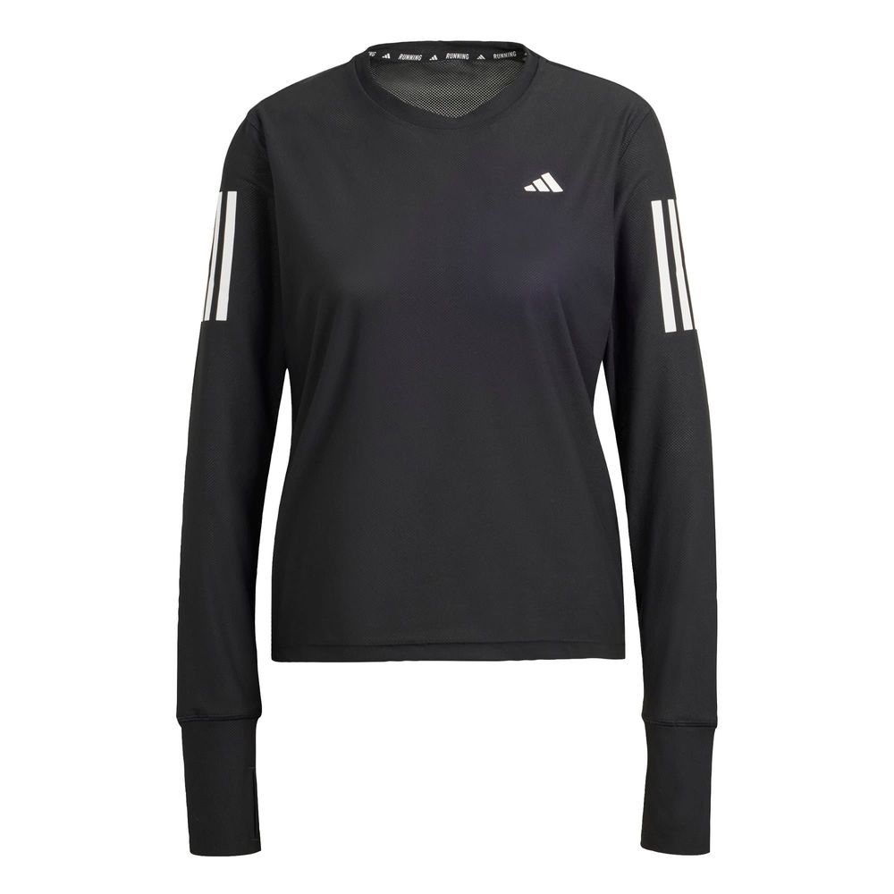 Foto 2 pulgar | Playera Adidas Own The Run Manga Larga Negra para Mujer