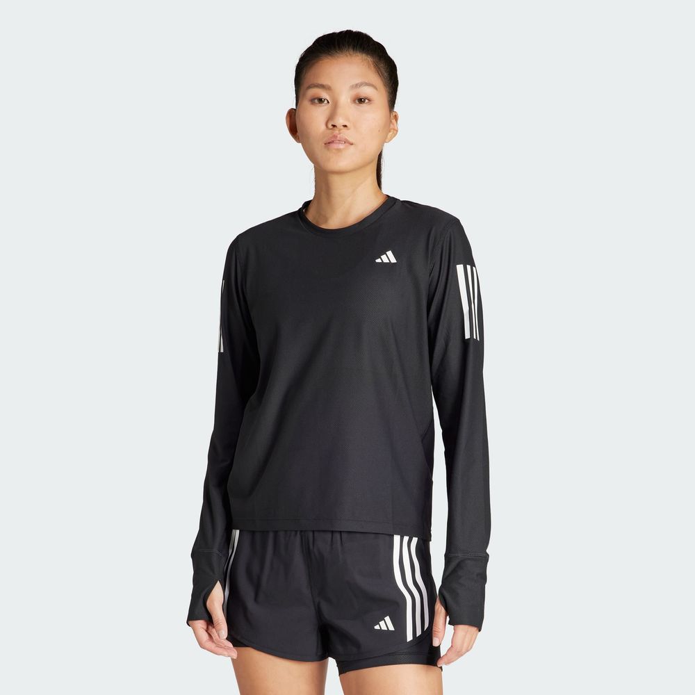 Foto 4 pulgar | Playera Adidas Own The Run Manga Larga Negra para Mujer