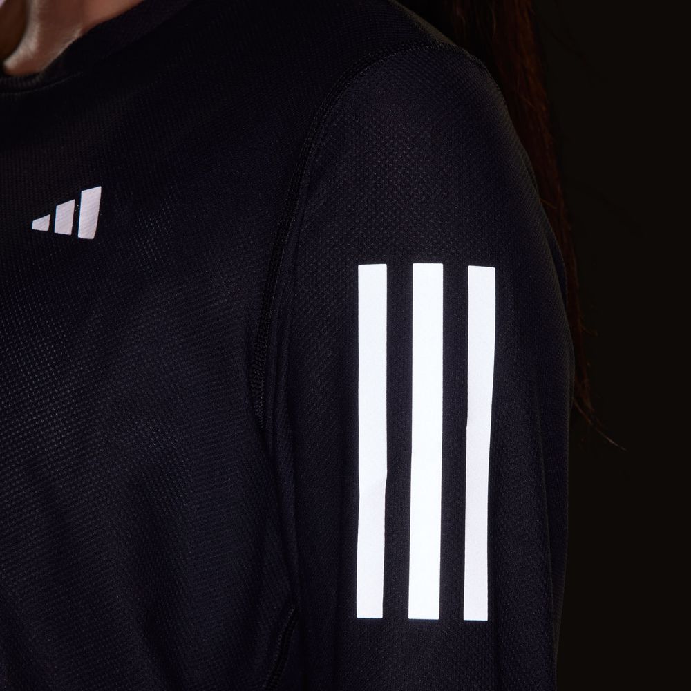 Foto 9 pulgar | Playera Adidas Own The Run Manga Larga Negra para Mujer