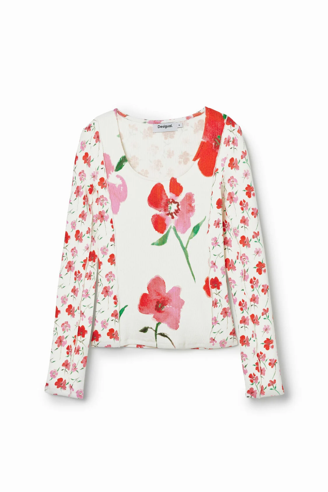 Playera Patch Flores Desigual