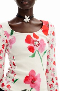 Foto 3 | Playera Patch Flores Desigual