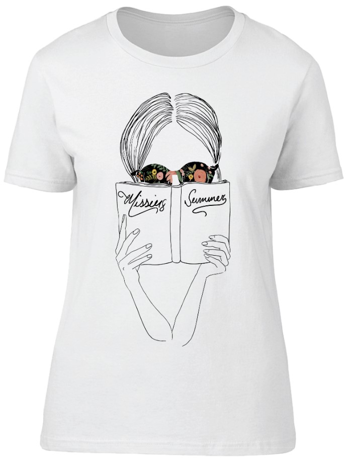 Foto 2 pulgar | Playera Smartprintsink par Mujer Chica con Lentes de Sol y Libro