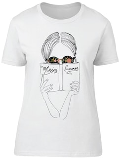 Foto 1 | Playera Smartprintsink par Mujer Chica con Lentes de Sol y Libro