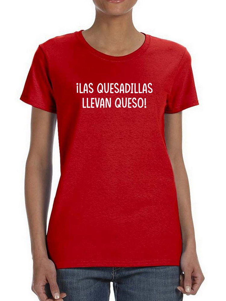 Foto 2 pulgar | Playera Smartprintsink Para Mujer Las Quesadillas Llevan Queso Color Rojo