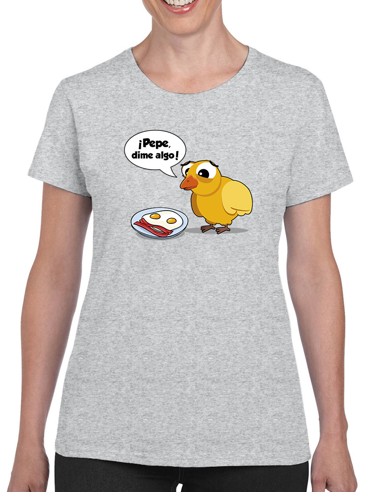 Foto 2 pulgar | Playera Smartprintsink Para Mujer Pepe, Dime Algo! Color Gris