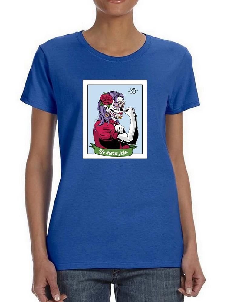Foto 2 pulgar | Playera Smartprintsink Para Mujer Tarjeta De Lotería La Mera Jefa Color Azul