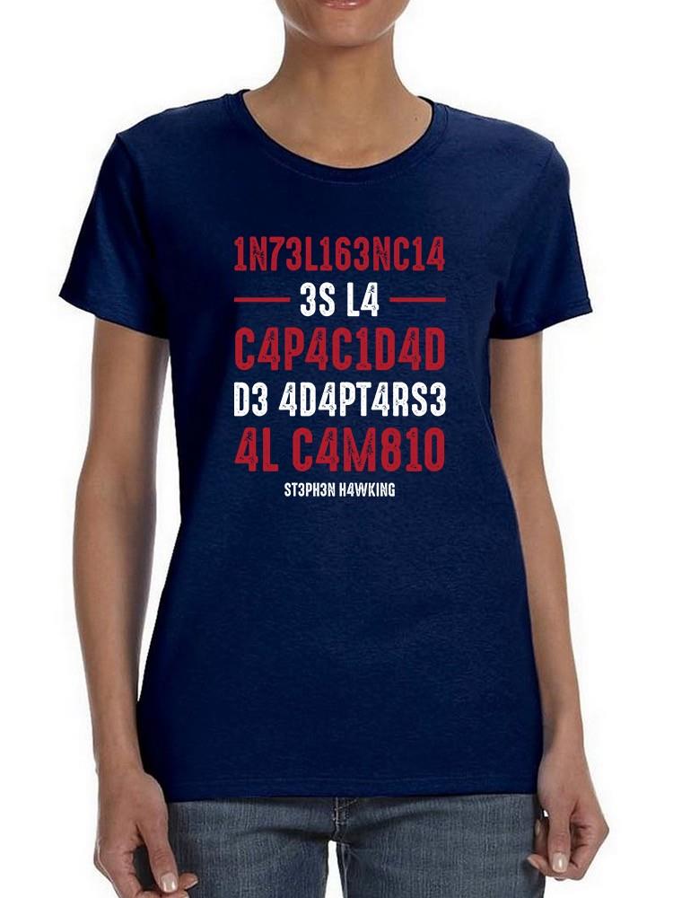 Foto 2 pulgar | Playera Smartprintsink Para Mujer La Inteligencia Color Azul Marino