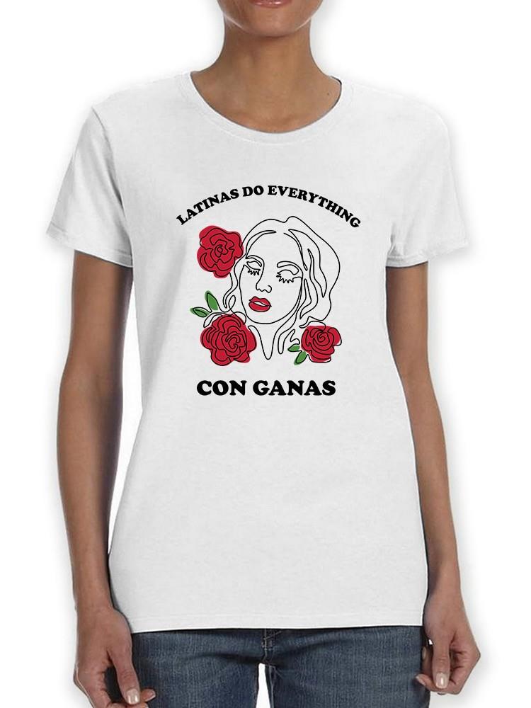 Foto 1 | Playera Smartprintsink Para Mujer Latinas Hacen Todo Con Ganas Color Blanco