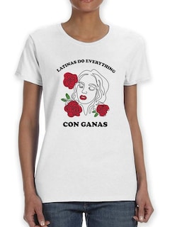 Foto 1 | Playera Smartprintsink Para Mujer Latinas Hacen Todo Con Ganas Color Blanco