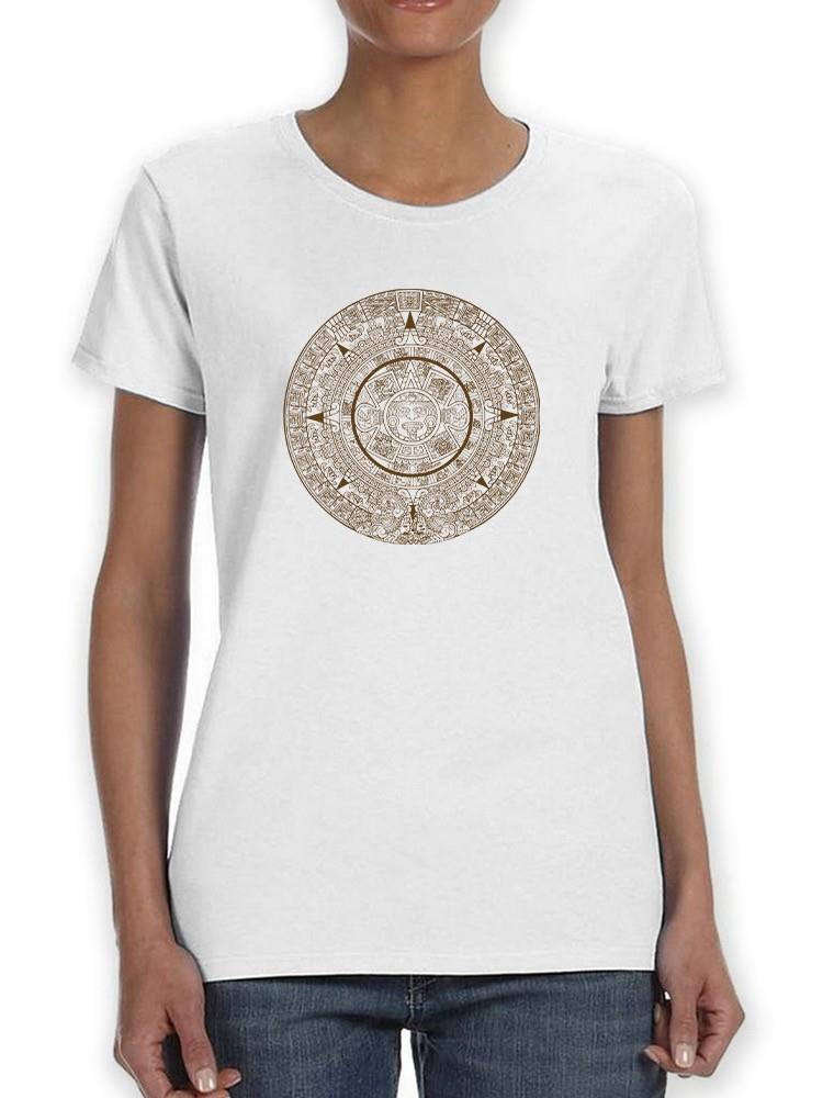 Playera Smartprintsink Para Mujer Calendario Azteca. Color Blanco