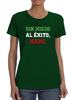 Foto 1 | Playera Smartprintsink Para Mujer Sin Miedo Al Éxito, Mami Color Verde Bosque