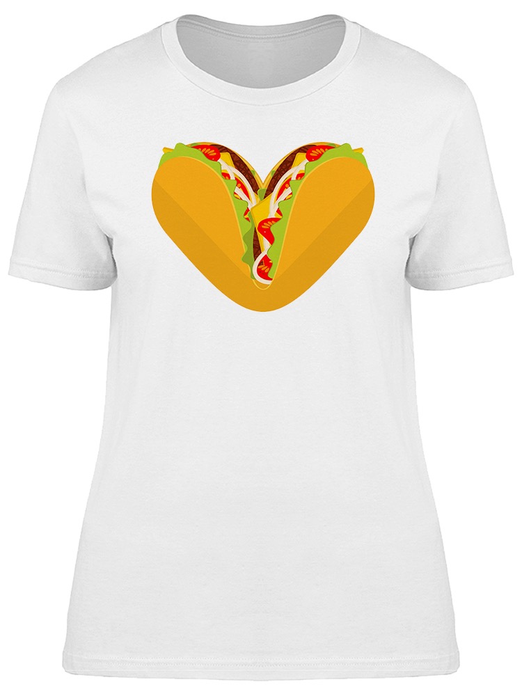Foto 2 pulgar | Playera para Mujer Smartprintsink color Blanco Estampado Corazón de Taco