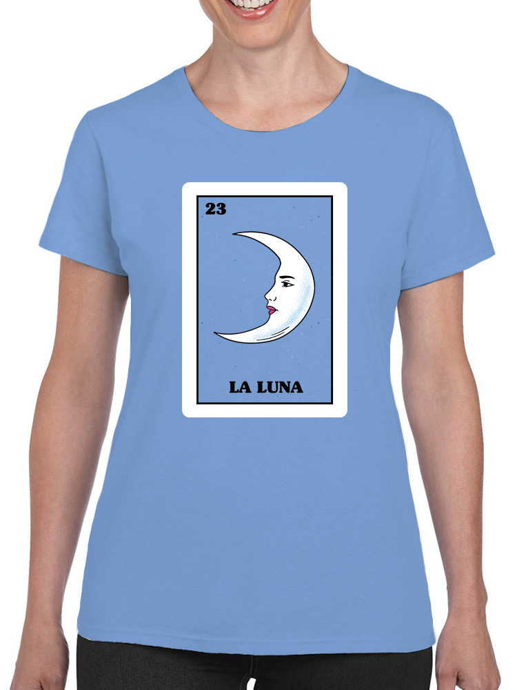 Foto 2 pulgar | Playera para Mujer Smartprintsink color Azul Lotería La Luna