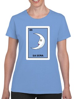 Foto 1 | Playera para Mujer Smartprintsink color Azul Lotería La Luna