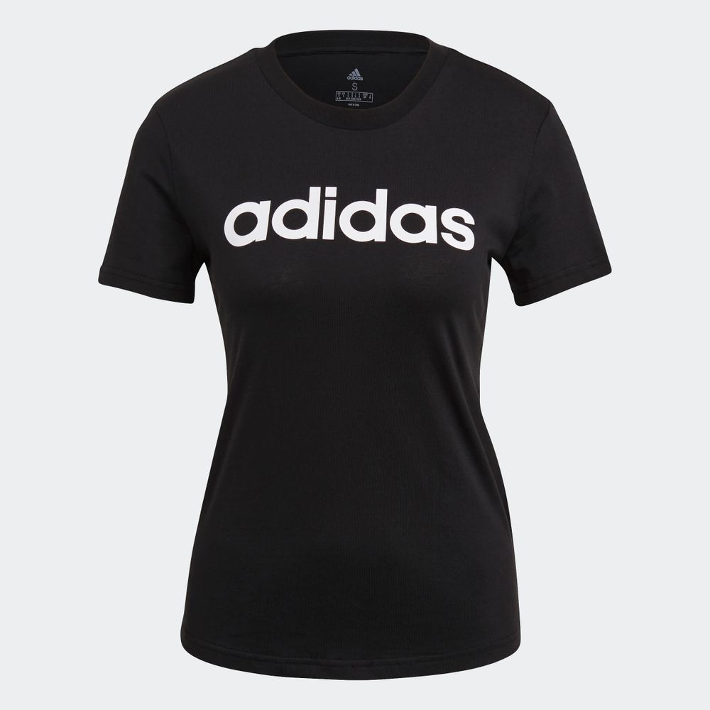 Foto 2 | Playera Adidas  Loungewear Essentials Negra para Mujer