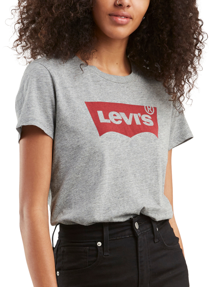 Foto 5 pulgar | Playera Levi's Perfect Tee Gris para Mujer