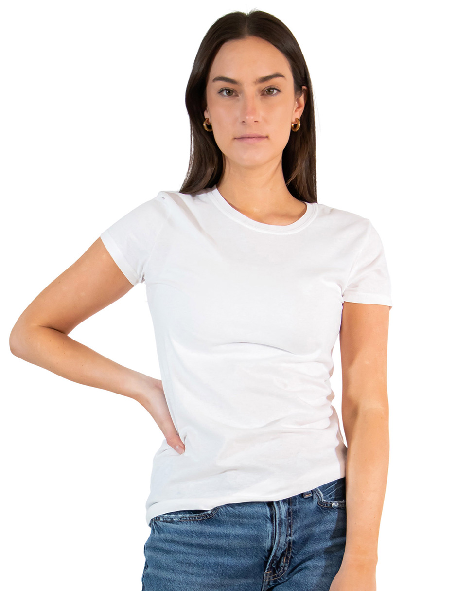 Foto 2 pulgar | T-shirt Too Good Cuello Redondo color Blanco para Mujer