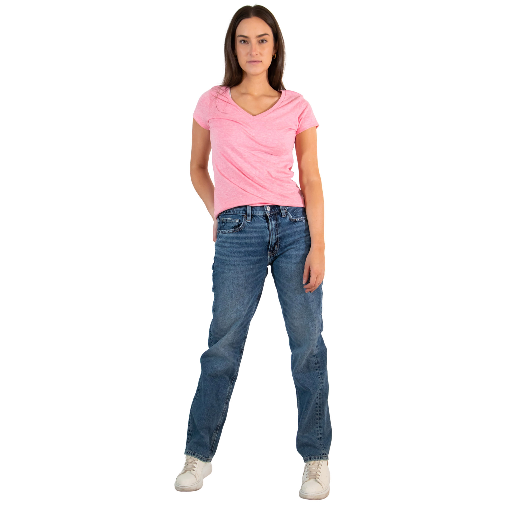 Foto 2 pulgar | T-shirt Too Good TCP-2507 color Rosa Cuello en V para Mujer