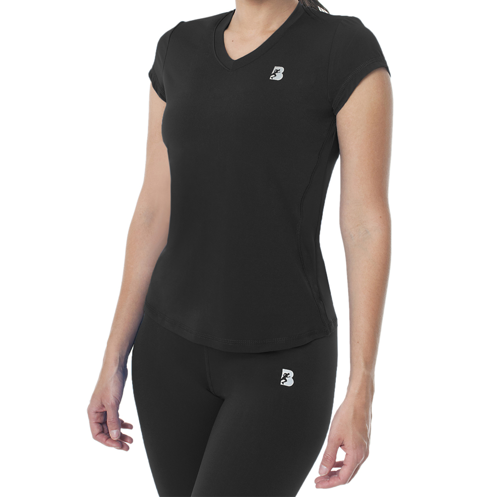 Foto 2 pulgar | Playera Deportiva Black Secret Manga Corta Dry-Fit Negro para Mujer