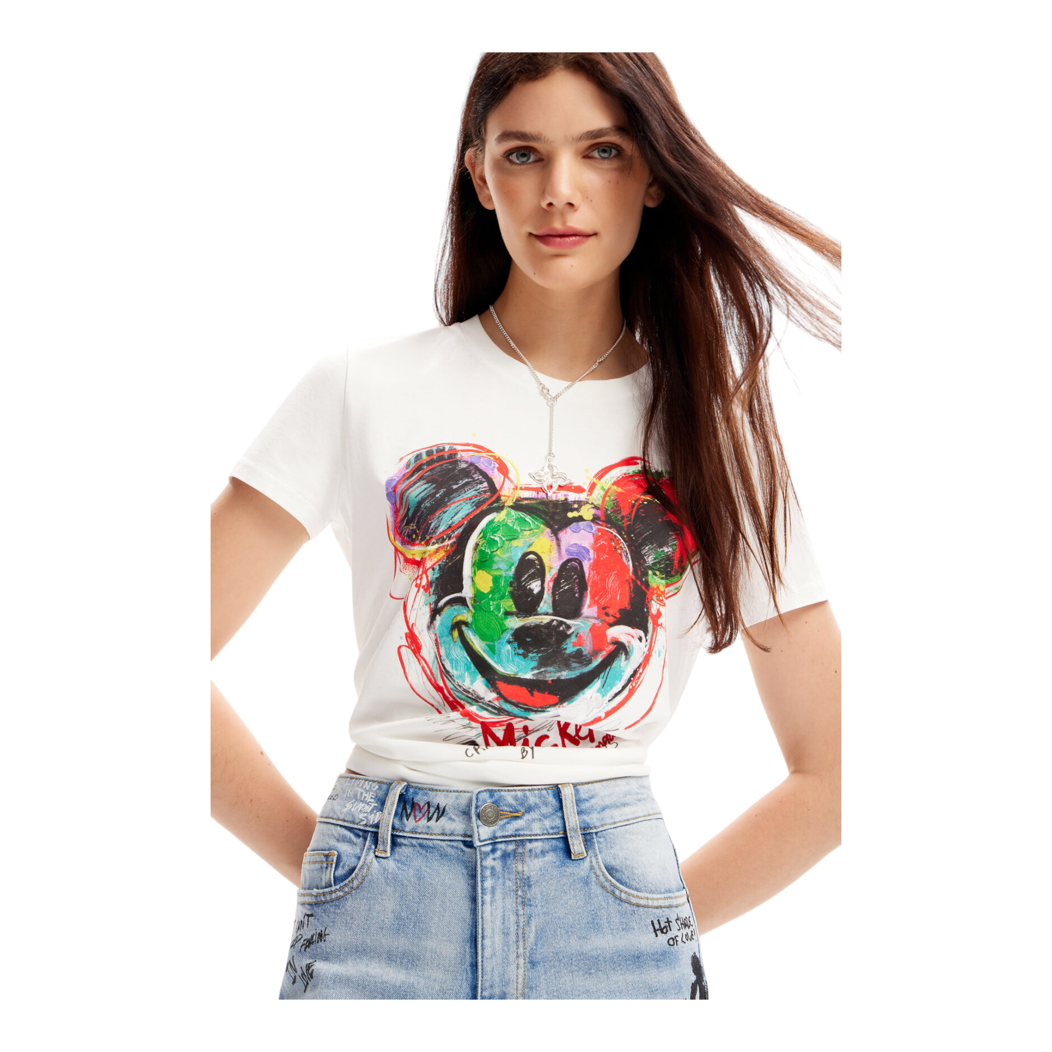 Foto 3 pulgar | Playera Mickey Blanco Desigual