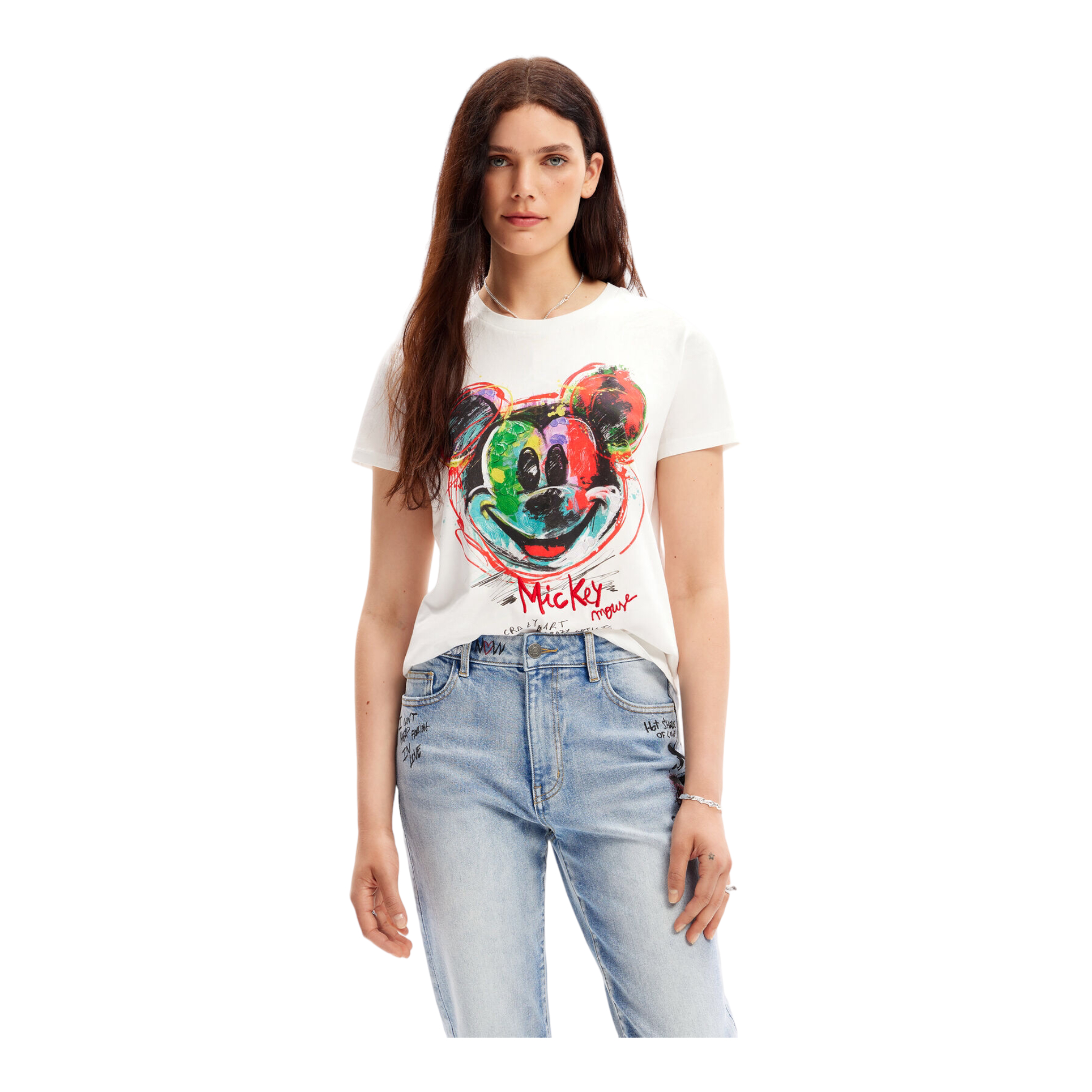 Foto 4 pulgar | Playera Mickey Blanco Desigual