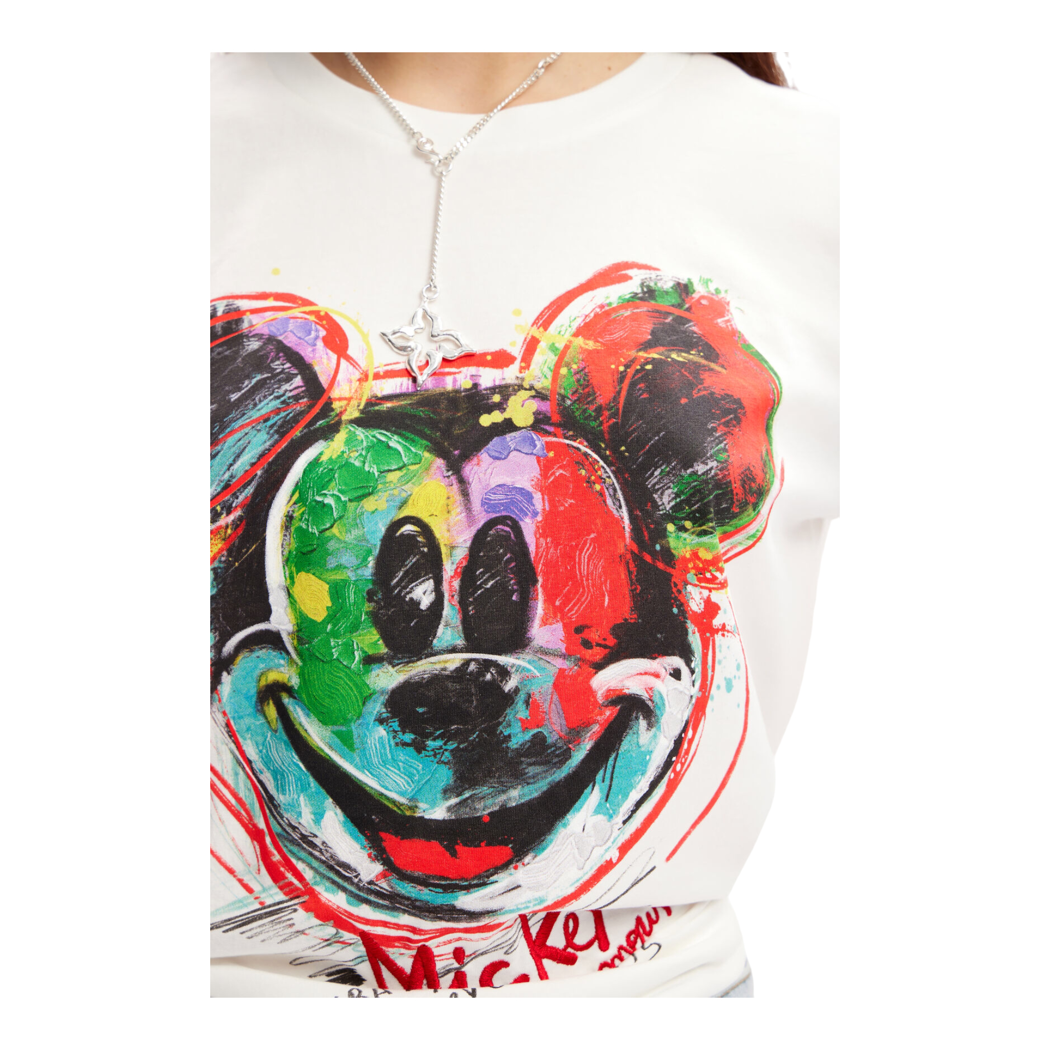 Foto 6 pulgar | Playera Mickey Blanco Desigual