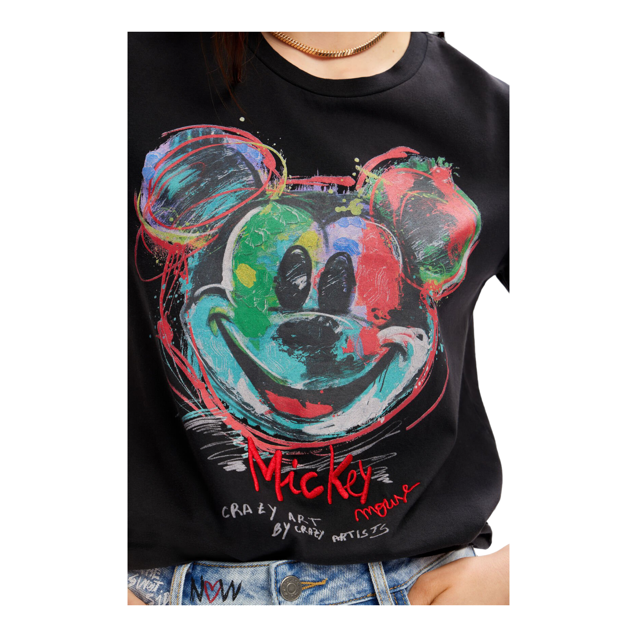 Foto 3 pulgar | Playera Mickey Negro Desigual