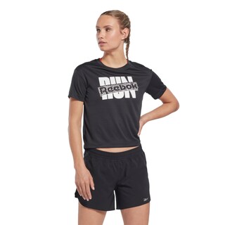 Foto 2 | Playera Reebok Run Sw Hi6941 Negra para Mujer