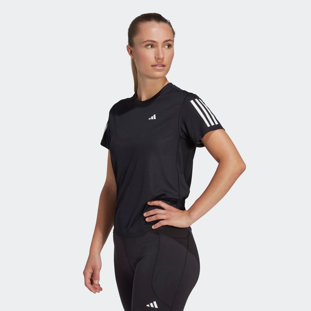 Foto 3 | Playera Adidas Own The Run Negra para Mujer