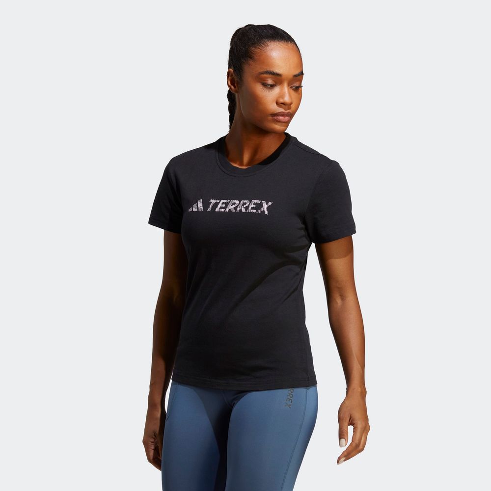 Foto 4 pulgar | Playera Adidas Terrex Classic Logo Negra para Mujer