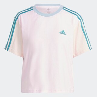Foto 2 | Playera Corta Adidas Essentials 3 Franjas Rosa para Mujer