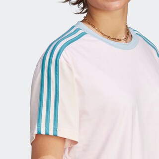 Foto 7 | Playera Corta Adidas Essentials 3 Franjas Rosa para Mujer