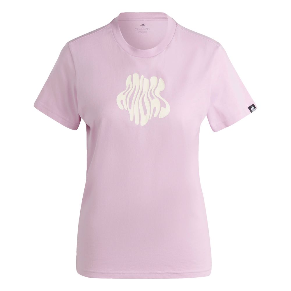 Playera Floral Estampada Adidas Violeta para Mujer