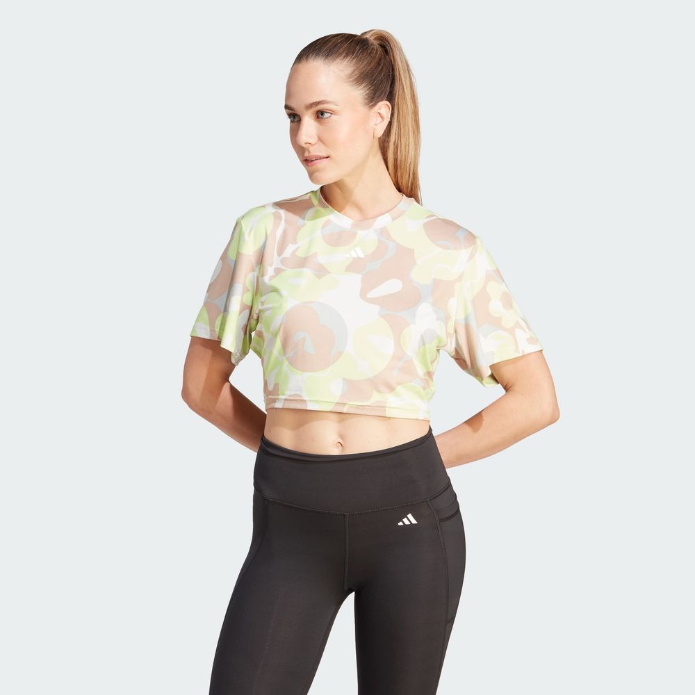 Foto 4 pulgar | Playera Adidas Train Essentials Verde para Mujer