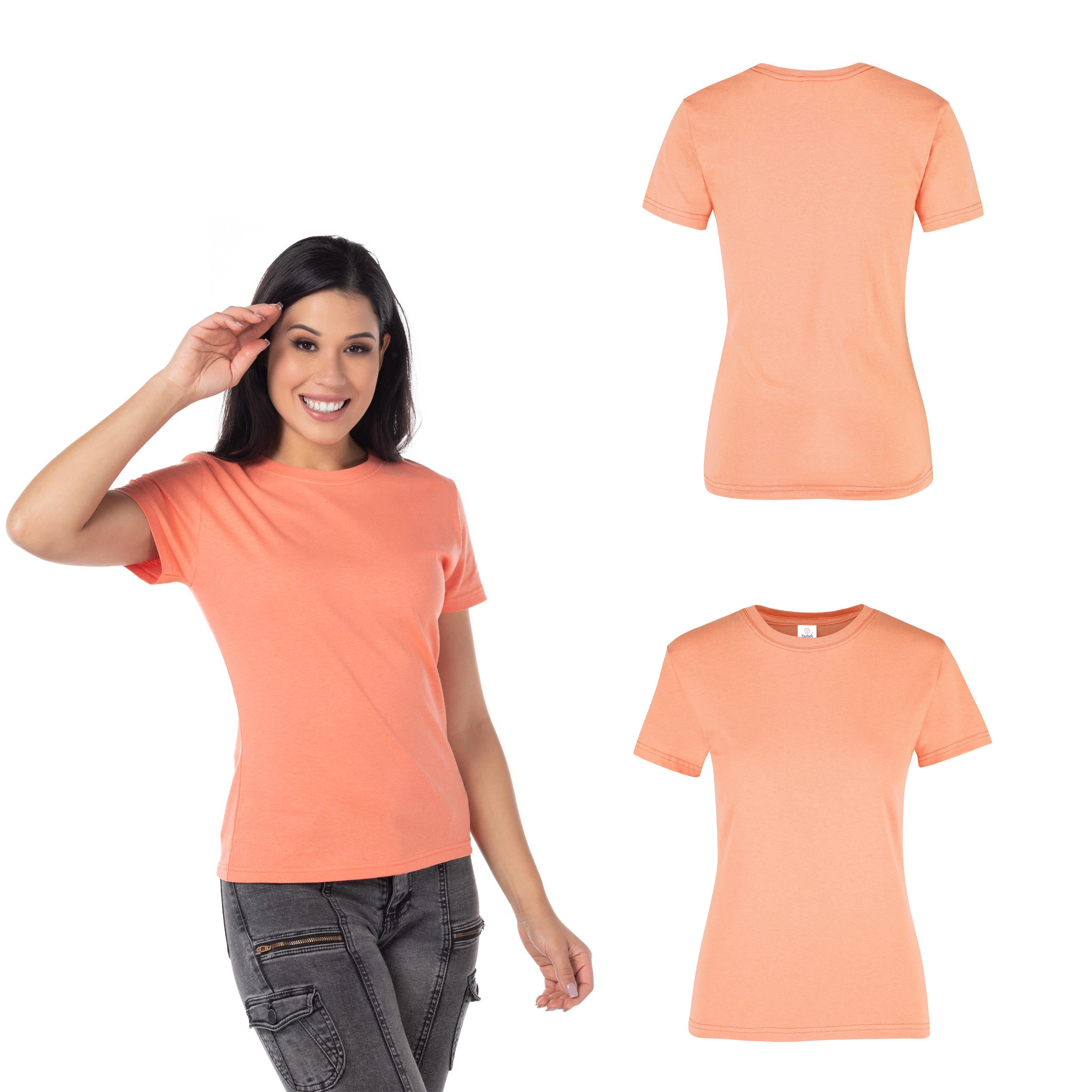 Foto 3 pulgar | Playera Yazbek Coral 100% Algodón para Dama
